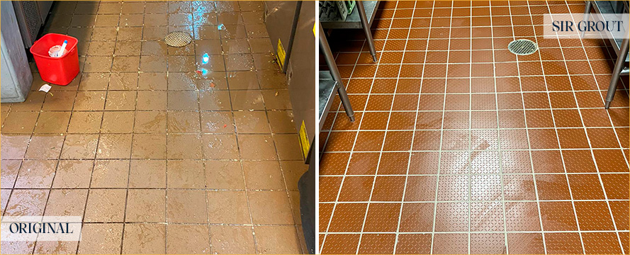 Floor Before and After a Superb Tile Cleaning in Jupiter, FL