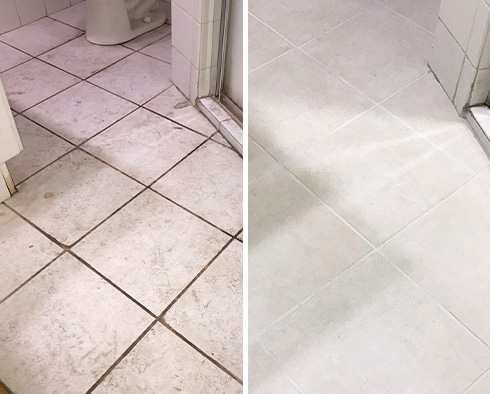 Bathroom Floor Restored by Our Tile and Grout Cleaners in West Palm Beach, FL